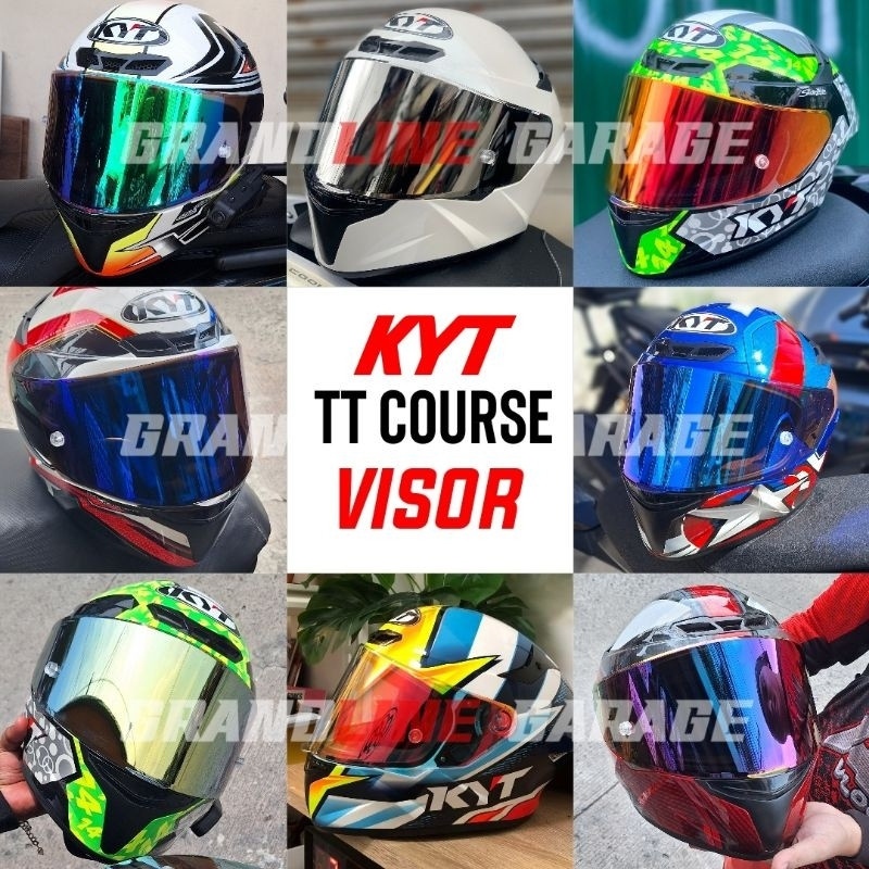 2024ใหม่KYT TT COURSE เลนส์Visor Revo Red Blue Iridium Dark Smoke Clear Light Green