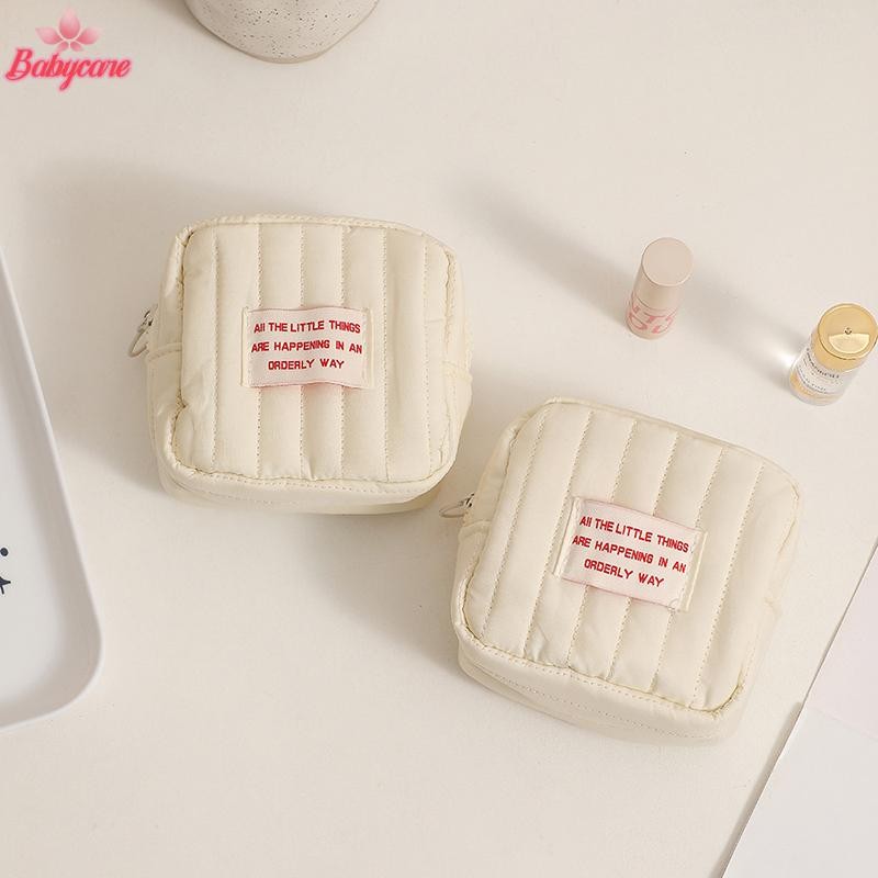 Byce> กระเป๋าเครื่องสําอางผู้หญิงขนาดเล็กสําหรับแต่งหน้าก้อนบรรจุ Travel Organizer Essentials สายชาร์จกระเป๋าเก็บกระเป๋าห้องน้ําสุภาพสตรีใหม่