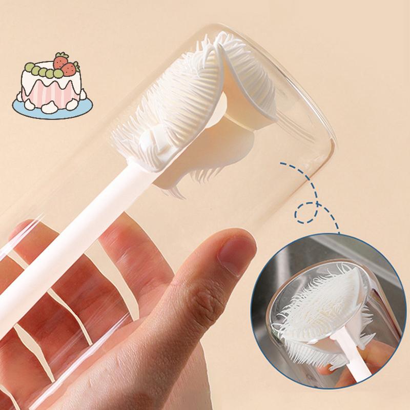[เอสพี] แปรงทําความสะอาดถ้วยด้ามยาวขวดทําความสะอาดขวดนมซิลิโคนแก้วไวน์ถ้วยทําความสะอาดครัวเรือนแก้วแก้วกาแฟ ทีพอท แปรง.