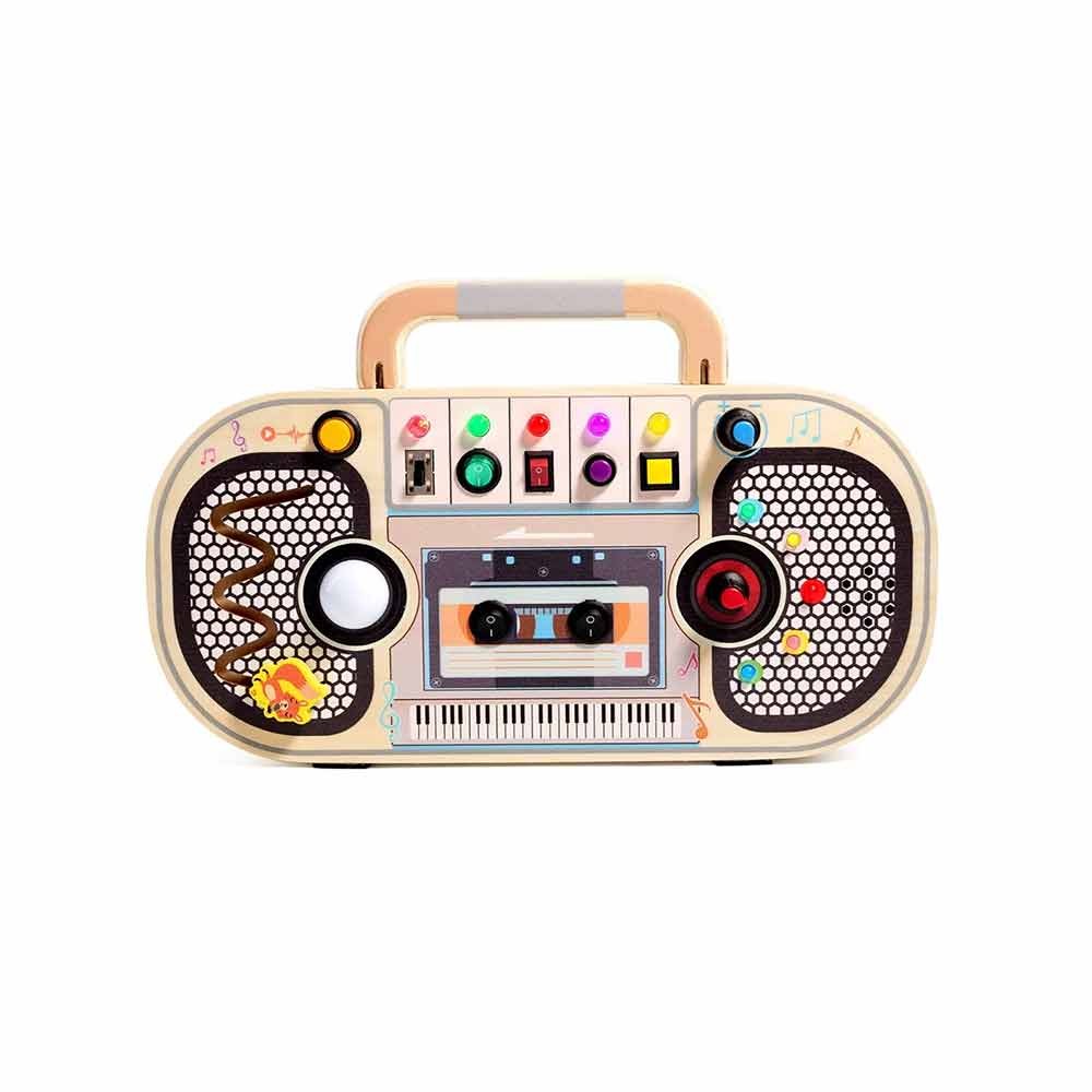 Montessori Busy Board with LED Light Switch Wooden Busy Board