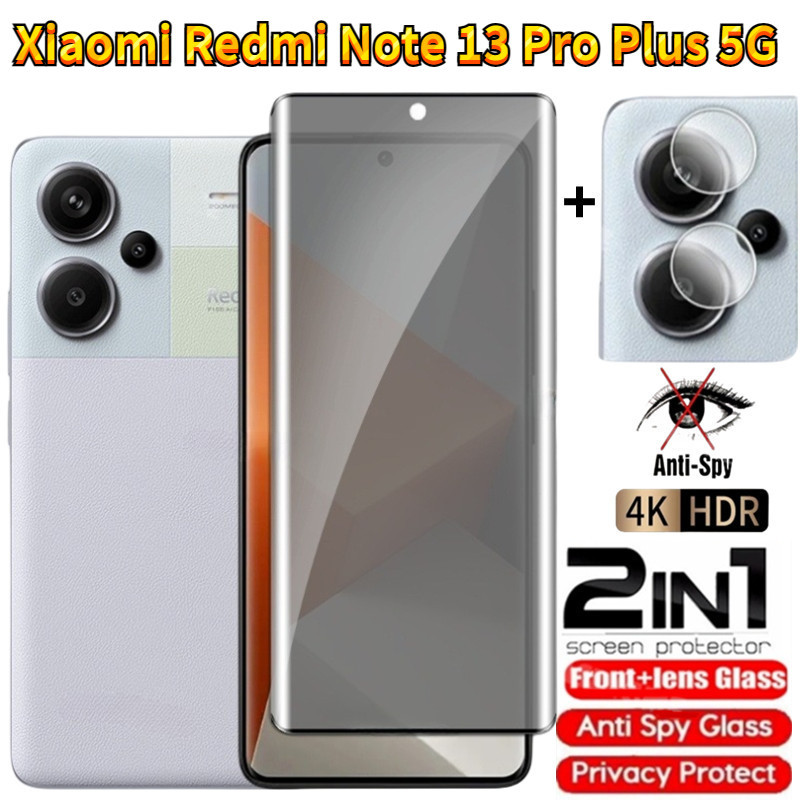 Xiaomi Redmi Note 13 Pro Plus 5G ป้องกันสอดแนม ความเป็นส่วนตัว โค้ง เต็มรูปแบบ กระจกนิรภัย ป้องกันหน้าจอ ฟิล์มส่วนตัว สําหรับ Redmi Note13 13pro + Plus Note13pro + ฟิล์มกันแอบมอง ความเป็นส่วนตัว