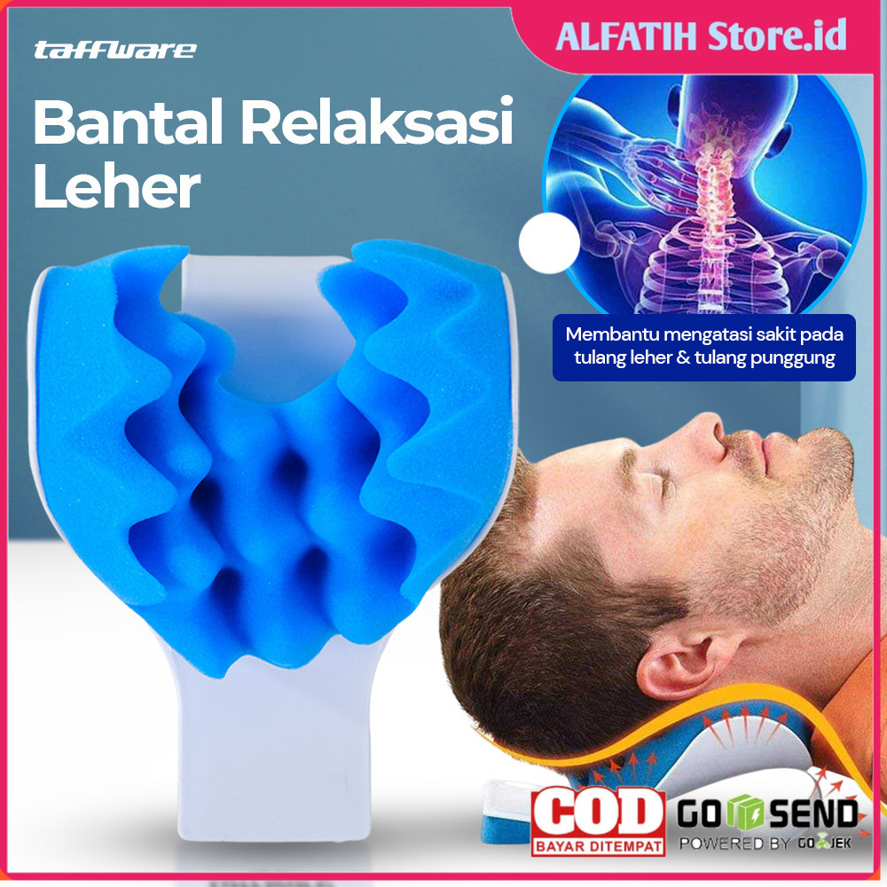 ทาฟแวร์ หมอนรองคอหลังคอผ่อนคลาย บรรเทาอาการปวดคอ - HBF001 - สีฟ้า - OMHXAOBL