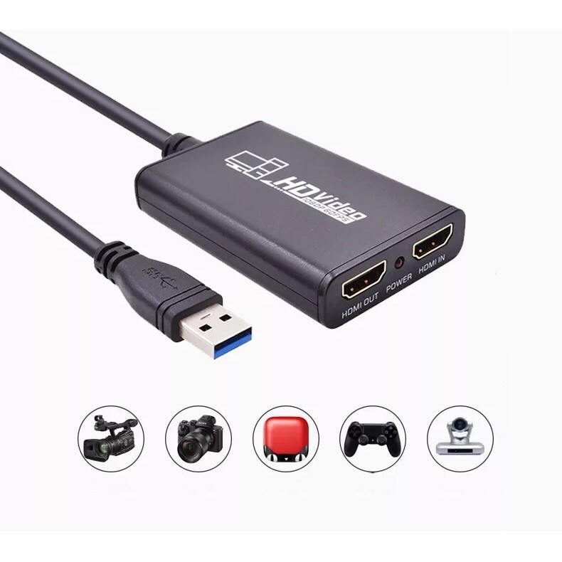 USB 3.0 1080P HD Video Game Capture Card Video Converter HDMI Output Live Streaming for XBOX One PS4