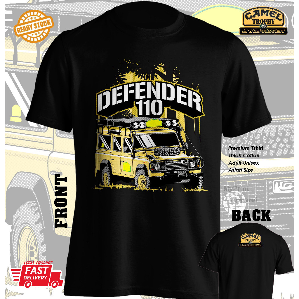 เสื้อยืดผ้าฝ้าย พิมพ์ลาย Land Rover Defender Camel Trophy off road 4x4 jeep hilux สําหรับผู้ชาย