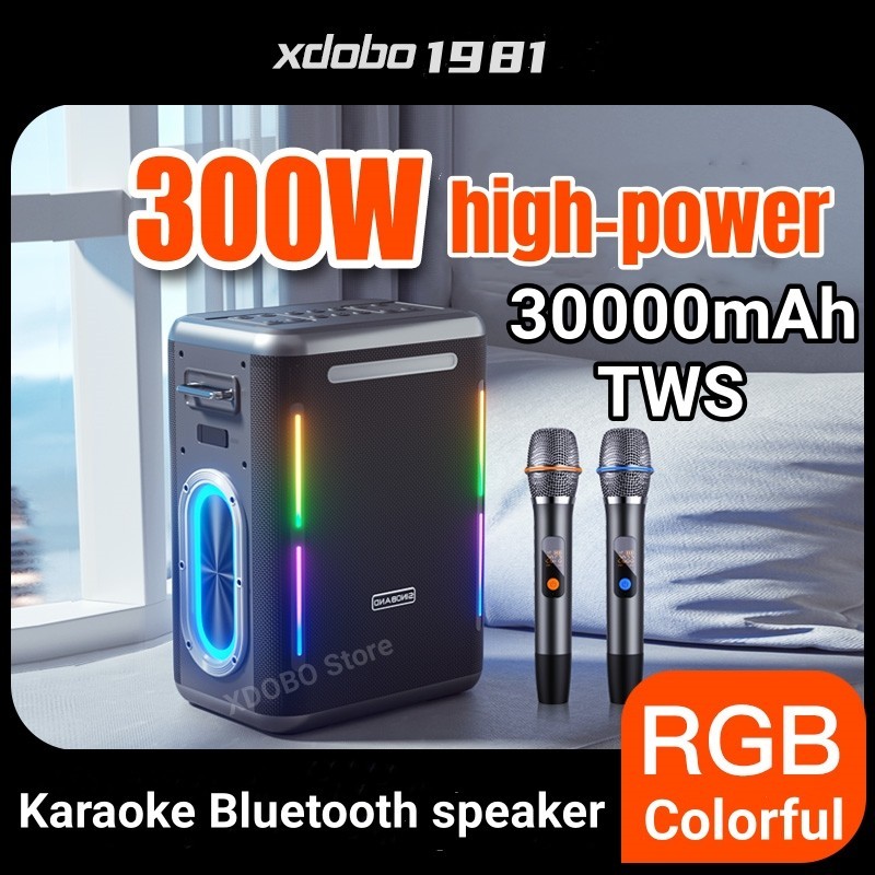 Xdobo Party 1981 ลําโพงบลูทูธ 300W พลังงานสูง กันน้ํา แบบพกพา Caixa De Som 30000mAh สําหรับคาราโอเกะ