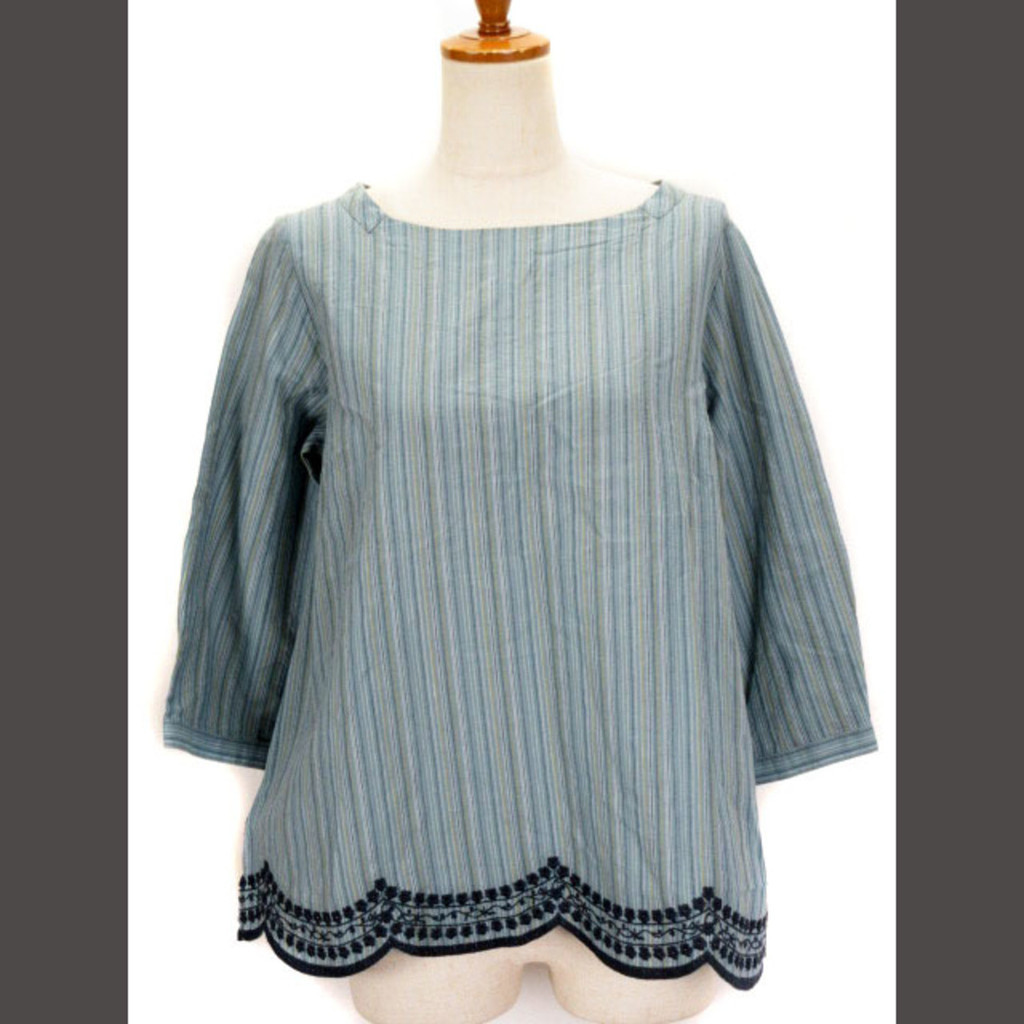 EDDIE BAUER EDDIE BAUER STRIPE EMBROIDERY CUT AND SEW BLOUSE Direct from Japan Secondhand
