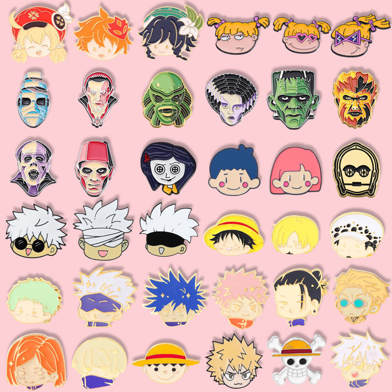 เข็มกลัด โลหะผสม ลายการ์ตูนอนิเมะ 46 แบบ อุปกรณ์เสริม สําหรับตกแต่งเสื้อผ้า กระเป๋าเป้สะพายหลัง