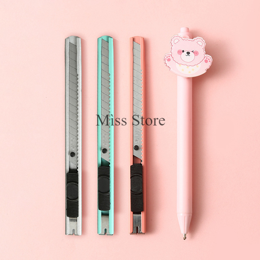 คัตเตอร์ อเนกประสงค์ มีดคัตเตอร์ คัตเตอร์ด้ามแสตนเลส 3 สี คัตเตอร์เหล็ก คุณภาพสูง พร้อมส่งในไทย