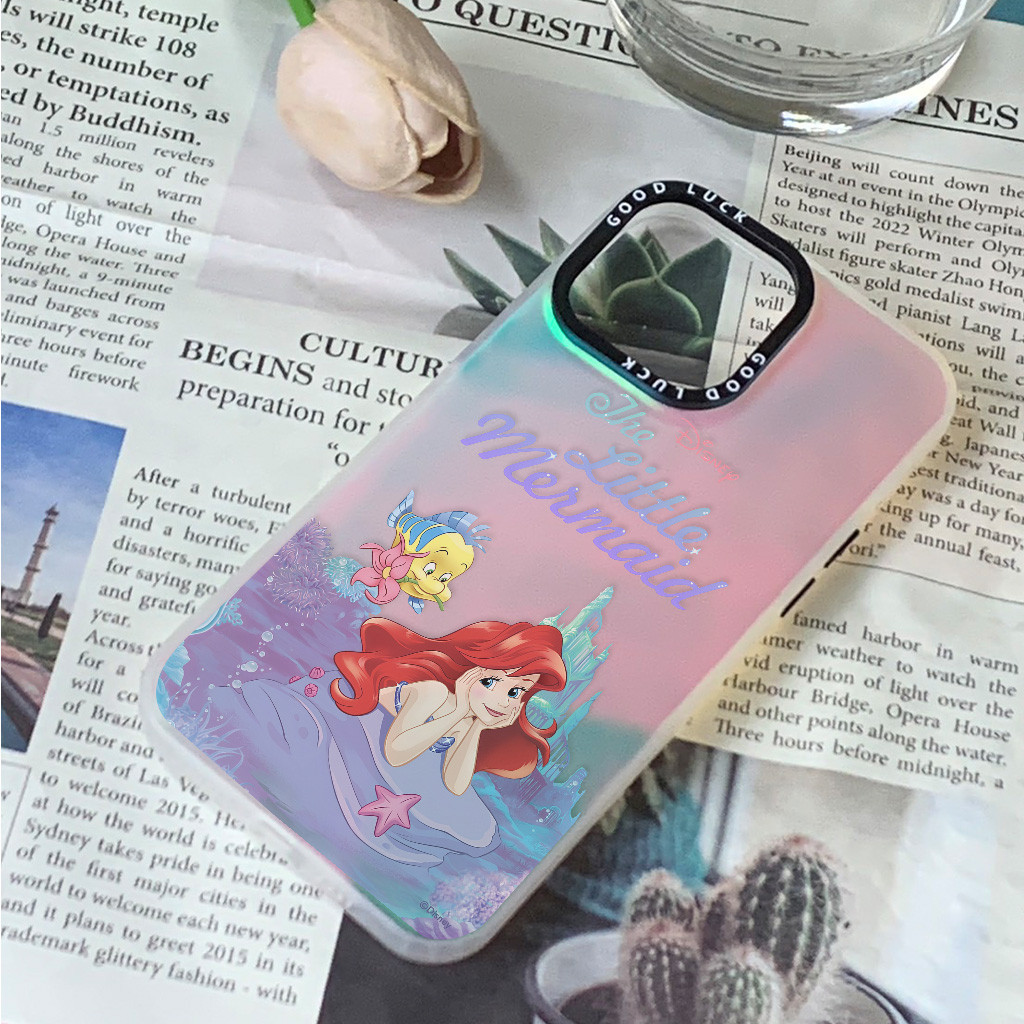 พร้อมส่งในประเทศไทย คสไอโฟน เคสเลเซอร์ ลายนางเงือก สําหรับ IPhone 14Pro Max 13Pro Max 12 Pro Max X XR XSMAX SE2020