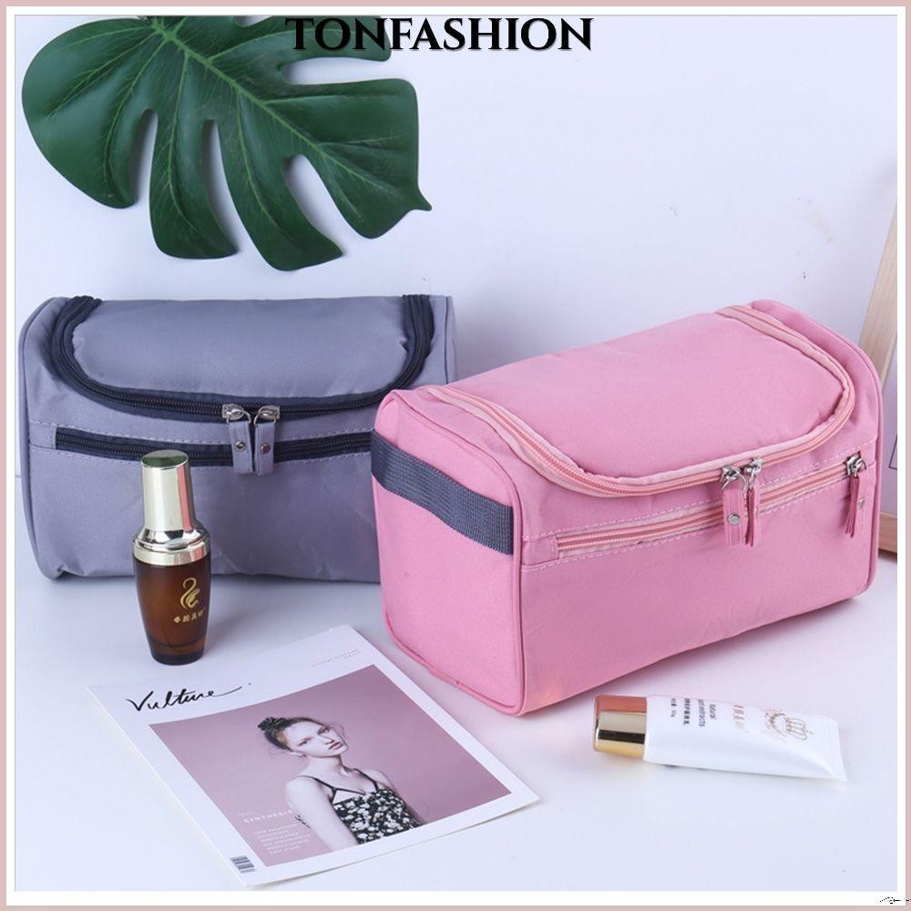 Tonfashion กระเป๋าเครื่องสําอาง กันน้ํา แบบพกพา ความจุขนาดใหญ่ เดินทาง ออแกไนเซอร์