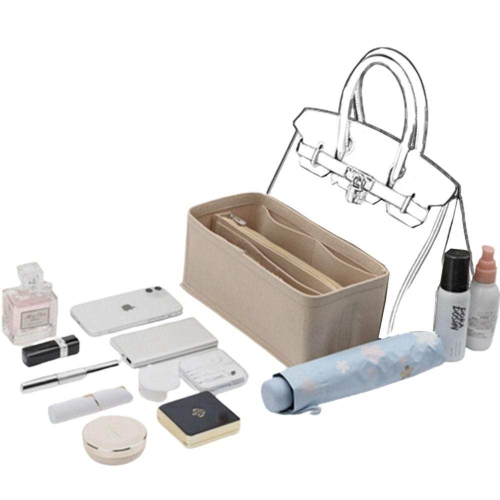 UUMIR  กระเป๋าถือ ผ้าสักหลาด มีหลายช่อง แบบพกพา สําหรับ Birkin25 30 35