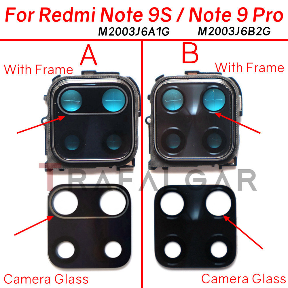 ฝาครอบเลนส์กล้องด้านหลัง พร้อมกรอบ แบบเปลี่ยน สําหรับ Xiaomi Redmi Note 9 Pro Note 9S M2003J6A1G