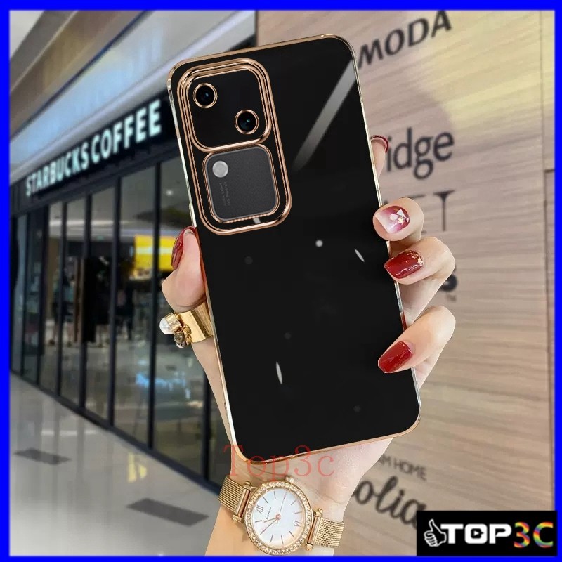 เคส Vivo V30 5G V29 5G V29E V27 5G V27E V25 V25E V30 Pro 5G เคสโทรศัพท์มือถือ สีพื้น เรียบง่าย สําหรับ ZB