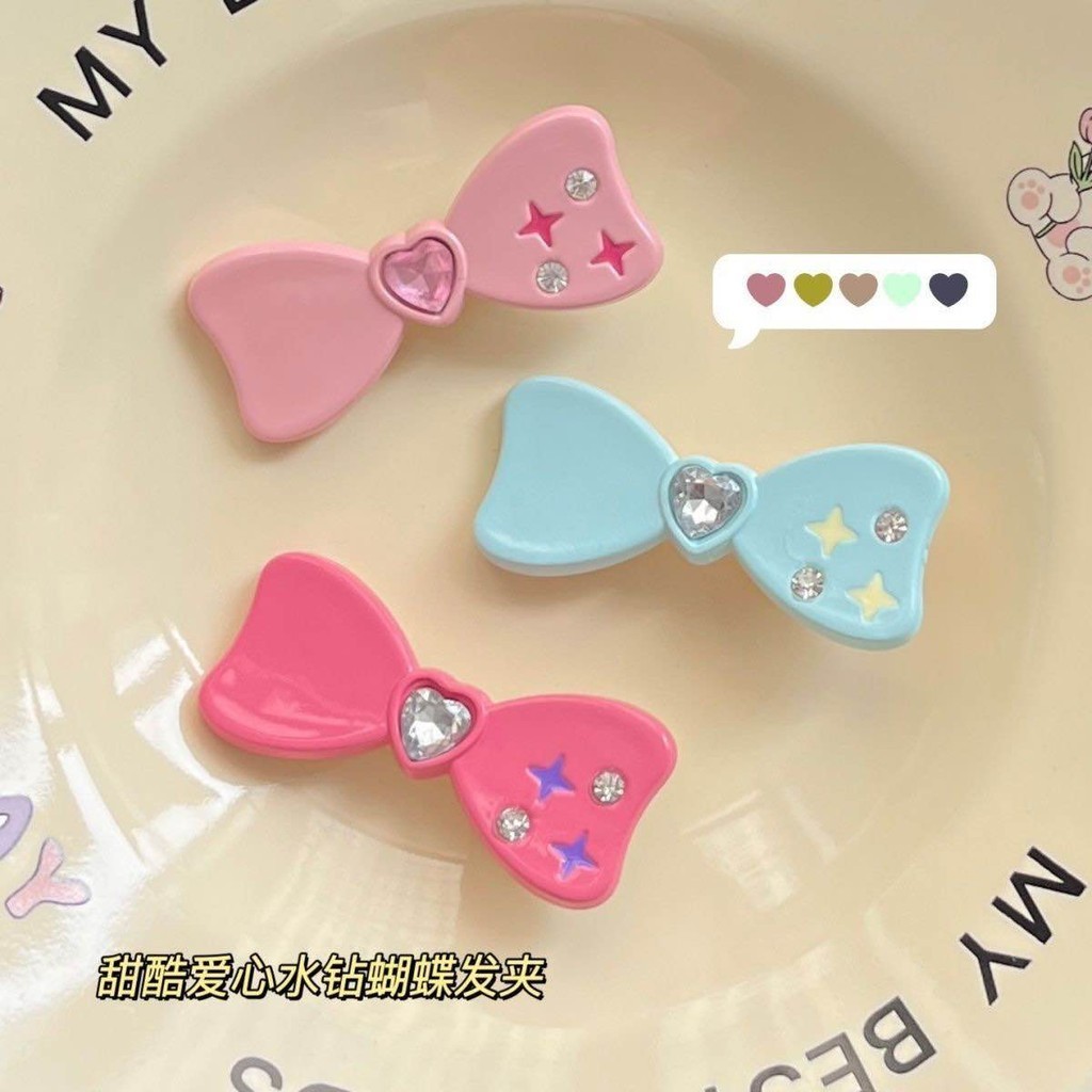 พร้อมส่ง  ราคา/ชิ้น กิ๊บติดผม กิ๊บโบว์  รูปหัวใจ ดาว ประดับโบว์ น่ารัก หวานแหวว เครื่องประดับ แฟชั่นสําหรับผู้หญิง