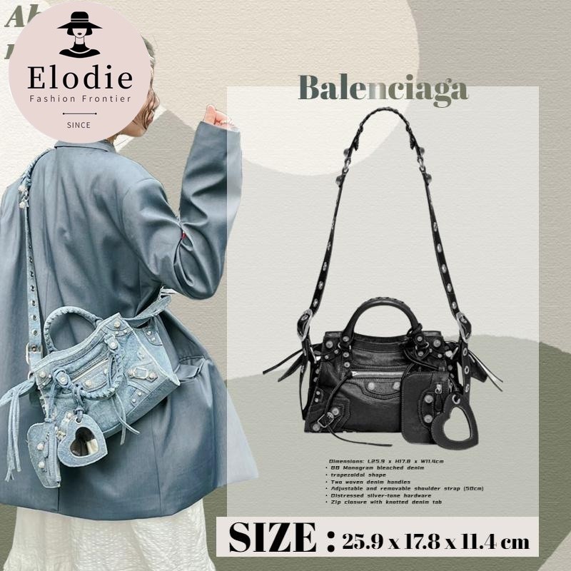 Balenciaga NEO CAGOLE Plus Small Denim Series กระเป๋าสะพาย Messenger Bag สุภาพสตรี