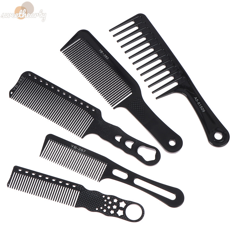 [Sweethearty] หวีผม Cutg Carbon Comb Salon Barber Stying Tool ใหม่