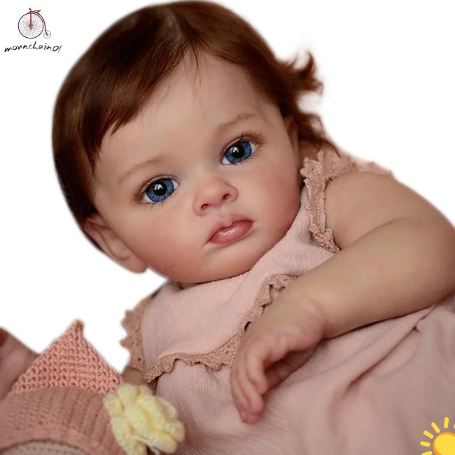 Oun ตุ๊กตาเด็กทารกเสมือนจริง แบบซิลิโคน ขยับได้ แฮนด์เมด ขนาด 55 ซม. 60 ซม.