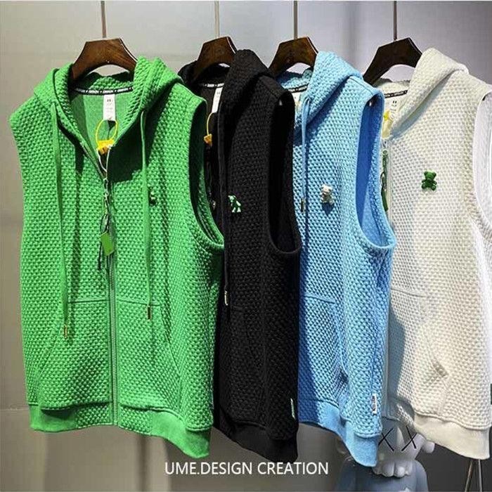 F & X เสื้อยืดแขนกุด มีฮู้ด ขนาดใหญ่พิเศษ 150 กก. สไตล์อเมริกัน สตรีท เหมาะกับฤดูร้อน สําหรับผู้ชาย และผู้หญิง