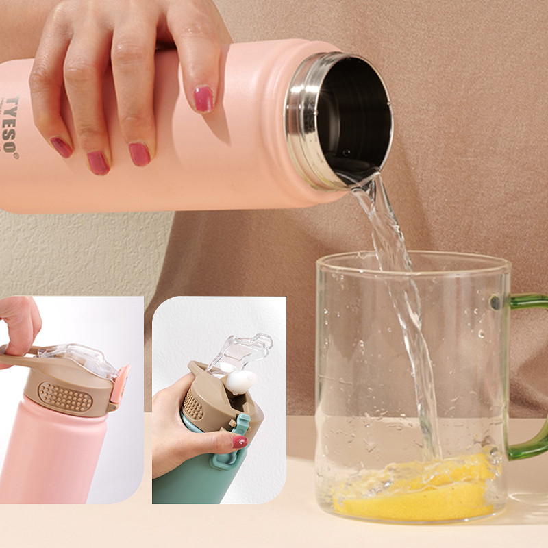 แก้วน้ำ TYESO แก้วน้ำ กระบอกน้ำ 8871/8870 กระบอกน้ำเก็บความเย็นและร้อน กระบอกน้ำเก็บอุณหภูมิพร้อมหลอ