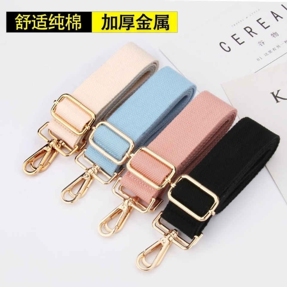 สายสะพายกระเป๋า ผ้าแคนวาส ปรับความยาวได้ กว้าง 3.8 ซม. แบบเปลี่ยน สีพื้น สําหรับกระเป๋าเป้สะพายหลัง ทุกเพศ
