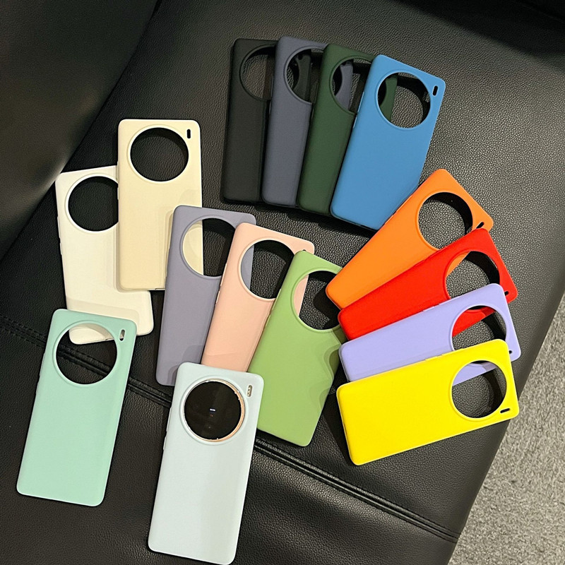 สําหรับ Vivo X100/X100 Pro/X100 Ultra/X200 Pro ซิลิโคนเหลวแบบนุ่มกลับเคสกันกระแทกสีสันเรียบหรูหรา