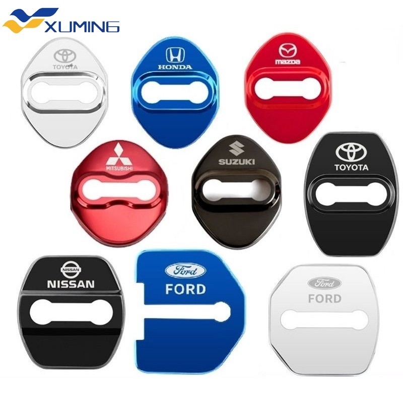 Xm- ฝาครอบล็อคประตูรถยนต์ สเตนเลส อุปกรณ์เสริม สําหรับ Toyota GR Sport Honda Nissan Mitsubishi KIA M