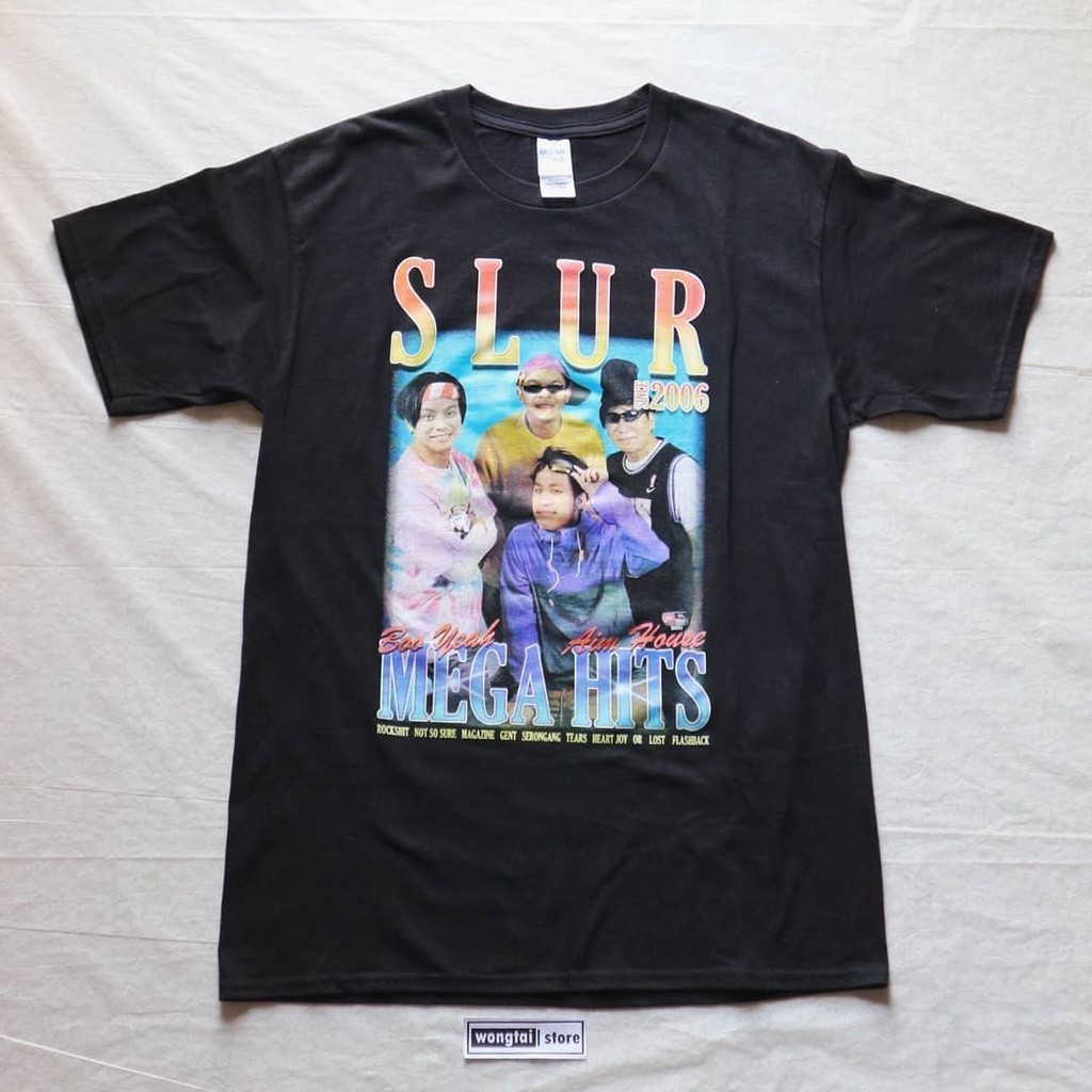 [พร้อมส่ง] SLUR เสื้อยืดคอกลมแขนสั้นผ้าฝ้ายแท้พิมพ์ลาย SLUR เหมาะสำหรับทุกเพศ ไซส์ S-5XL ราคาถูก