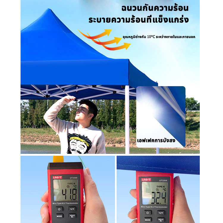 ผ้าใบเต็นท์ 1300D กันยูวี กันน้ำ ขนาด 2x2 2x3 3x3 เมตร thumbnail 4