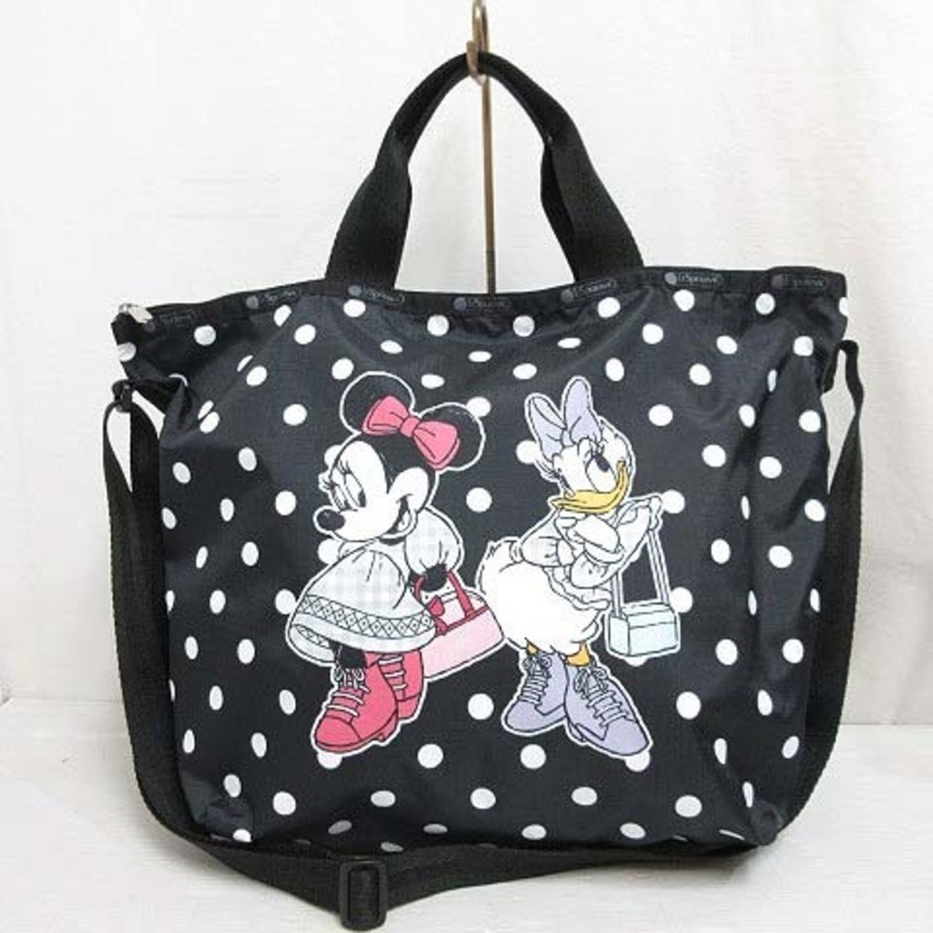 LeSportsac Disney Minnie &amp; Daisy Shoulder Tote Bag Black Direct from Japan Secondhand