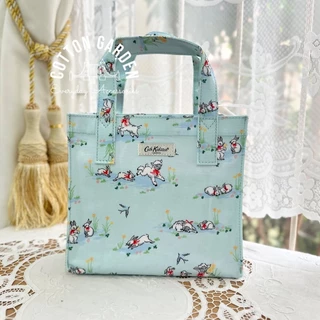 พร้อมส่งจากไทย 🇬🇧 S Bookbag Oilcloth Mini Open Top Handle Bag