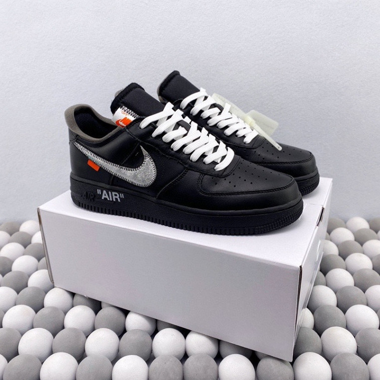 Off-white x Air Force 1 Black OW AF1 Joint Air Force No. รองเท้าผ้าใบ ข้อสั้น 1 ชิ้น