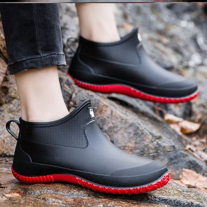 รองเท้าบูทกันฝน ผ้าฟลีซ กันน้ํา ให้ความอบอุ่น แฟชั่นฤดูหนาว สไตล์เกาหลี สําหรับผู้ชาย และผู้หญิง LYAJIE24.4.2