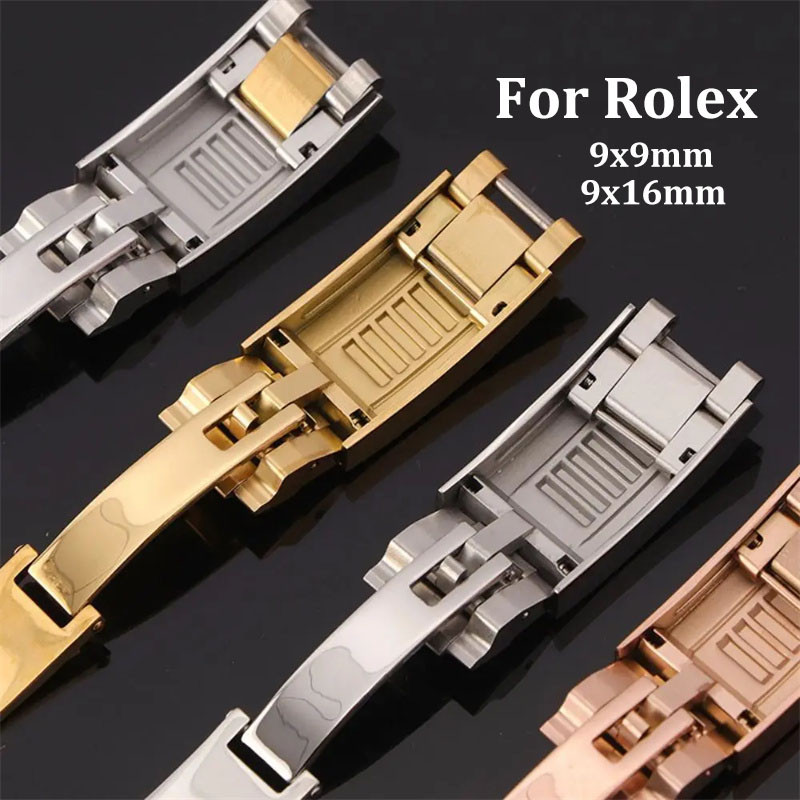 9x16 มม. 9x9 มม. หัวเข็มขัดสเตนเลส สําหรับ Rolex Daytona Submariner GMT โลหะ ปรับแต่ง ปรับแต่ง ดึง นาฬิกา หัวเข็มขัด อุปกรณ์เสริม