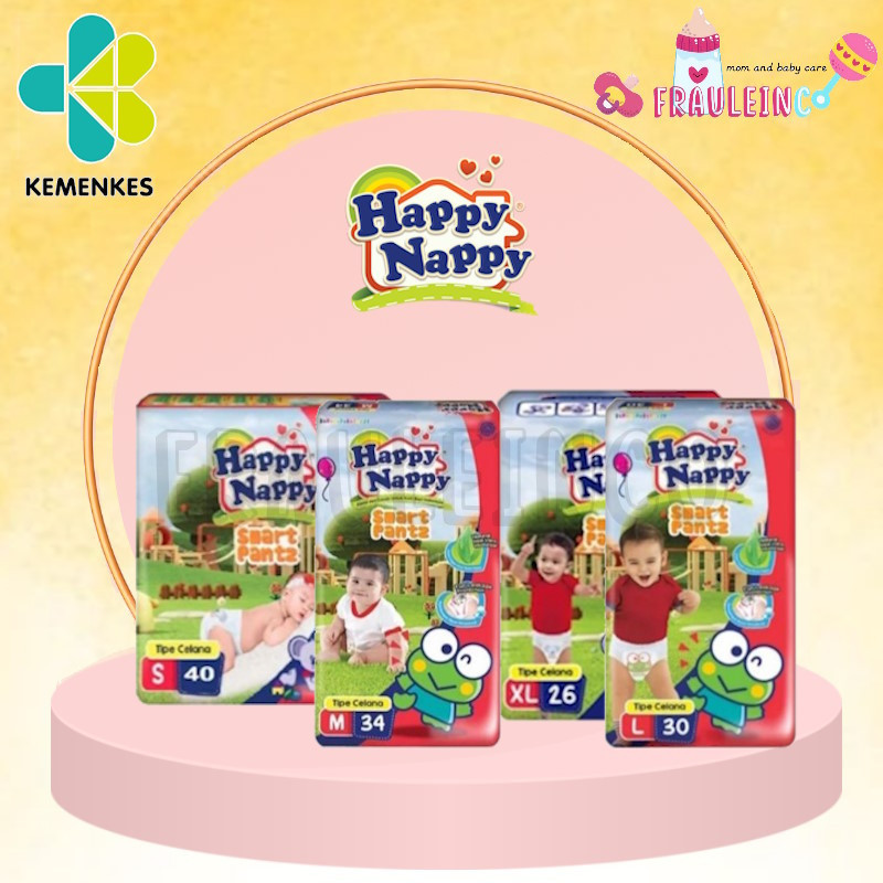 *FRAULEINCO* Happy Nappy Smart PantS S40 / M32 / L28 / XL24 / M40 ADHESIVE / ผ้าอ้อมเด็ก