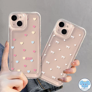 แฟชั่นน่ารักเมฆสีขาวใสกันกระแทกนุ่ม Tpu ปก iPhone 16 17 air 11 15 12 14 13 16 Pro Max XR X XS Max SE 14 15 8 7 Plus