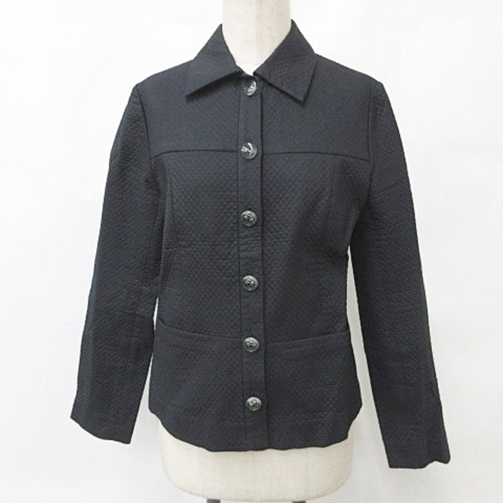 Claysus CLATHAS Jacket Long Sleeve Diamond Pattern Cotton Black Black 38 Direct from Japan Secondhand
