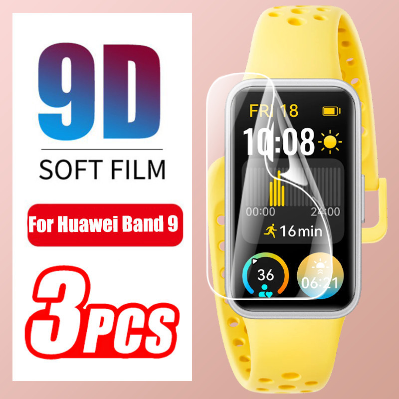 3 ชิ้น Huawei band 9 8 7 สมาร์ทแบนด์ ป้องกันหน้าจอ ฟิล์มไฮโดรเจล นิ่ม สําหรับ Honor band 9 6 Pro band9 ไม่ใช่กระจก