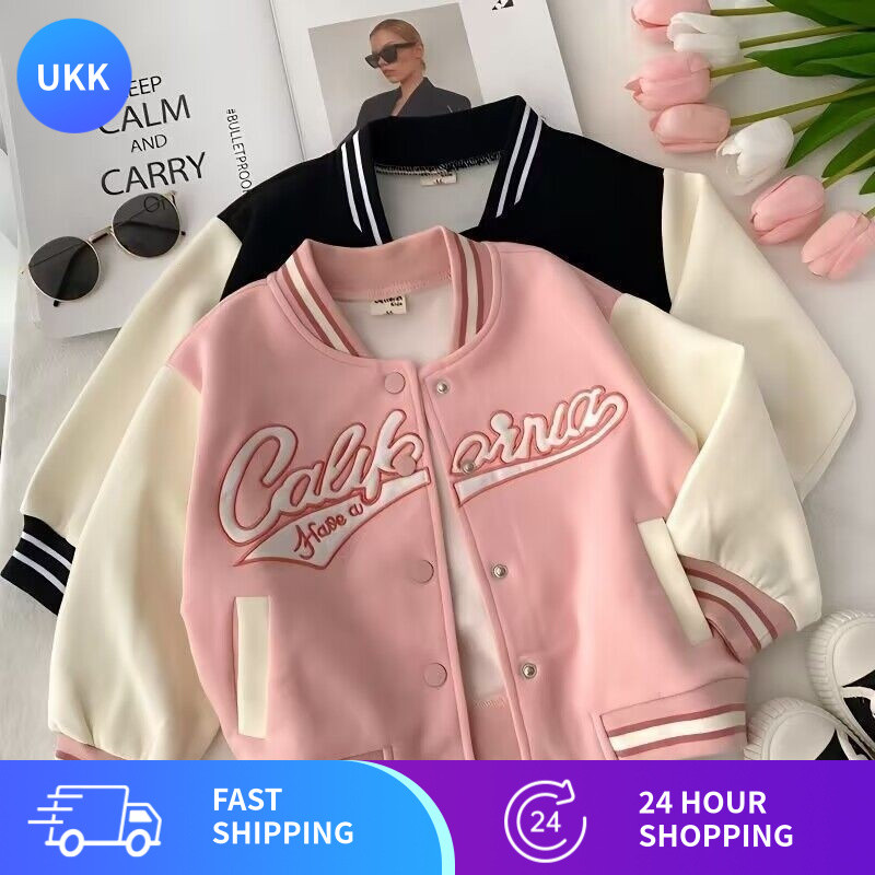 [แฟชั่นสไตล์ตะวันตก] เสื้อแจ็คเก็ตเด็กผู้หญิงสไตล์ฤดูใบไม้ผลิและฤดูใบไม้ร่วงชุดเบสบอลเด็กสไตล์ตะวันตกแฟชั่นฤดูใบไม้ผลิเสื้อแจ็คเก็ตกีฬาอินเทรนด์