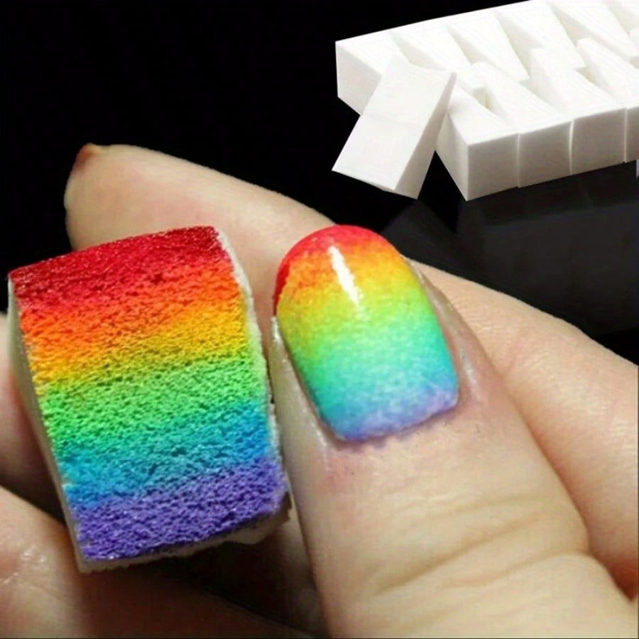10 ชิ้นสีขาวสามเหลี่ยมฟองน้ํานุ่มเล็บแปรงGradient EffectภาพวาดเจลHalo Dyeingเครื่องมือแปรงDIYแต่งหน้าฟองน้ํา
