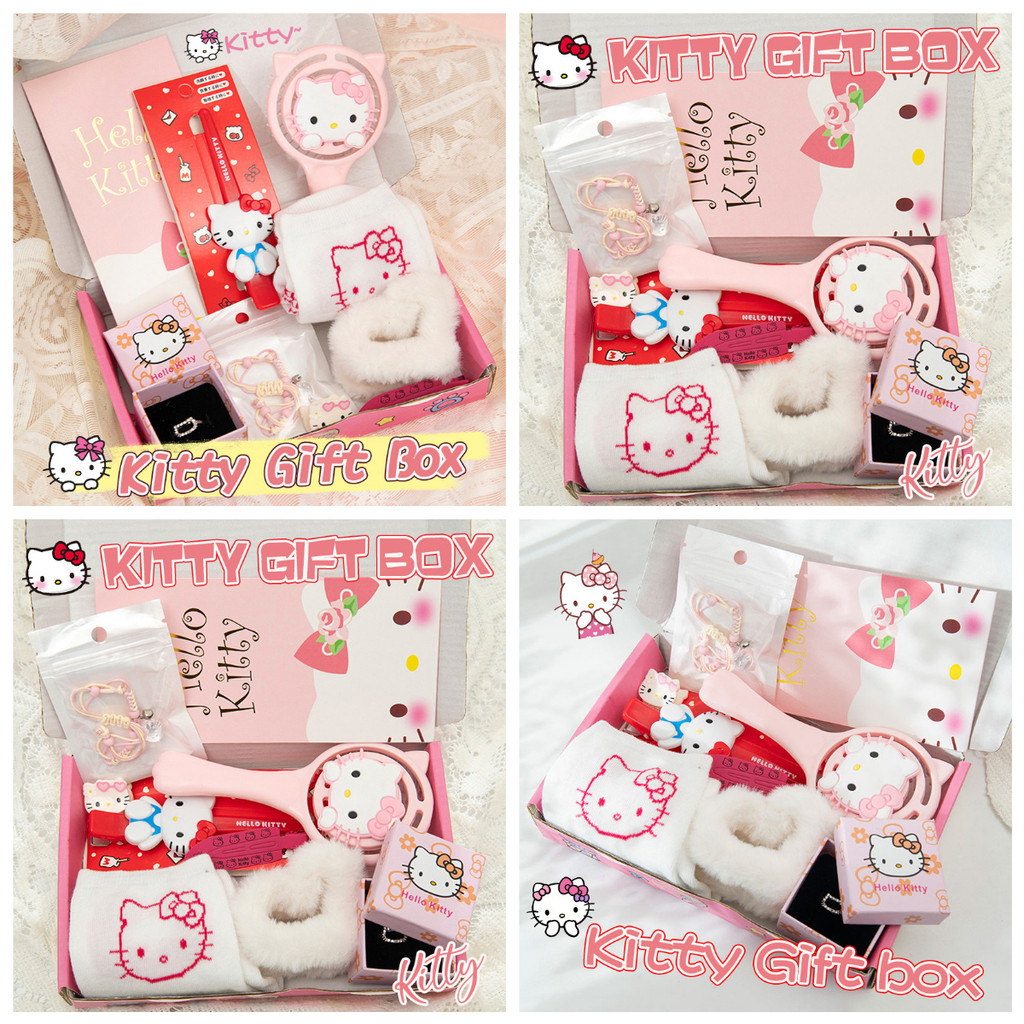Helloแมวน่ารัก Gift Box Pink Cat Gift Set ของขวัญวันเกิดโรแมนติกสําหรับเพื่อนที่ดีที่สุด