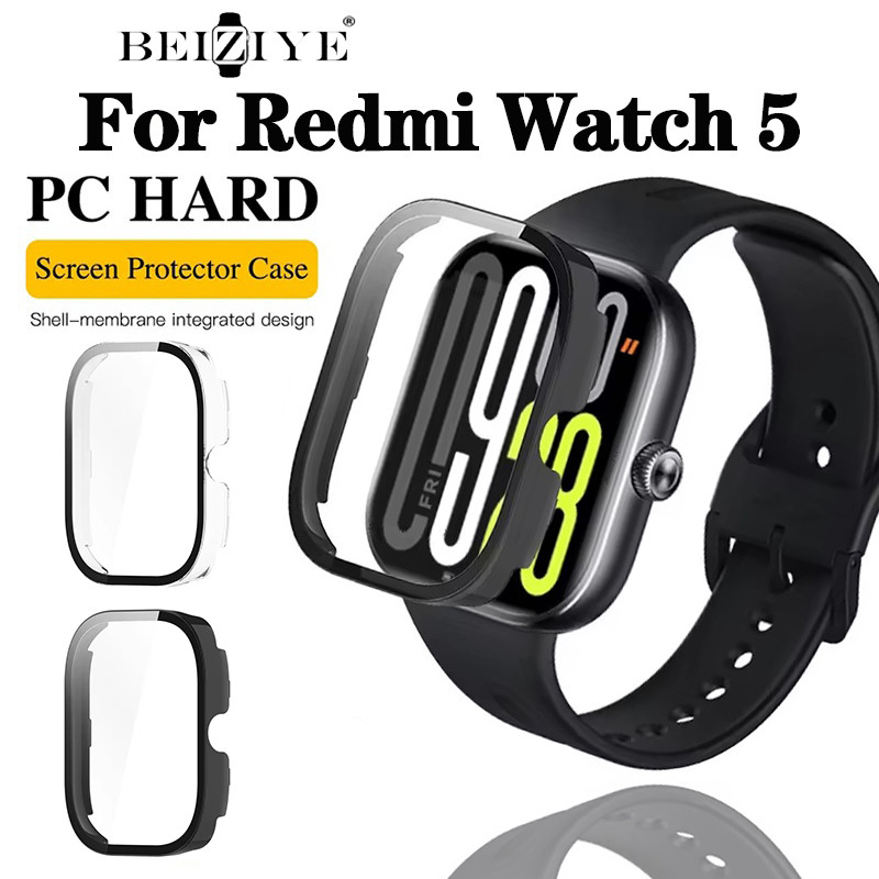 2-in-1 PC Case + กระจกนิรภัยสําหรับ Xiaomi Redmi Watch 5 กระจกนิรภัย Anti-scratch ฟิล์มกันชนฝาครอบป้องกันสําหรับ Redmi Watch 5 สมาร์ทนาฬิกา