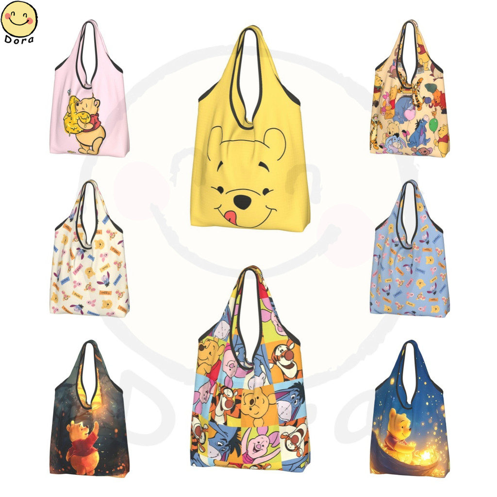 Disneys Winnies The Pooh กระเป๋าช้อปปิ้งReusable Grocery Toteกระเป๋าXLarge 50LBS Ripstopกระเป๋ารีไซเ