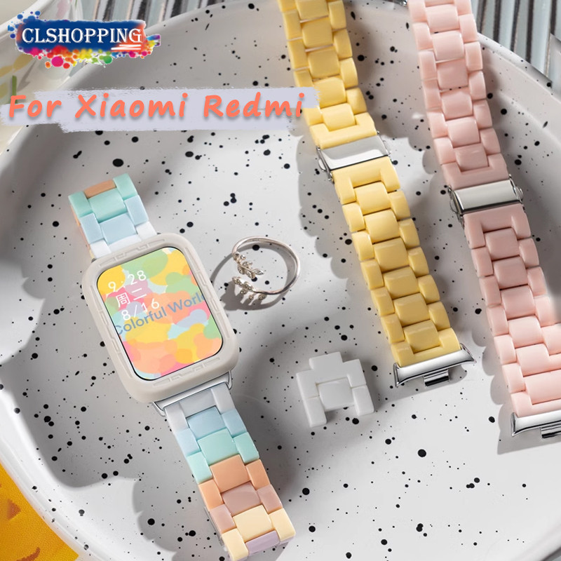 22mm Creative สายเรซิ่นโปร่งใสสําหรับ Redmi Watch 4 5 Candy สีพลาสติก Casual สายรัดข้อมือสําหรับ Xiaomi Band 9Pro 8Pro HUAWEI Gt 3 2 pro 46/42 มม.22 มม.45 41 Samsung Galaxy 22 มม.