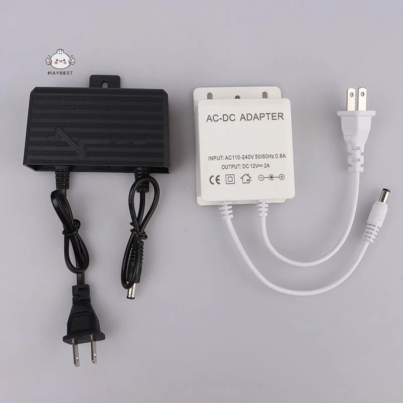 {maybest} AC/ 12V 2A 2000ma กล้องวงจรปิดแหล่งจ่ายไฟ adaptor กันน้ํากลางแจ้ง EU US Plug Adapter Charger สําหรับกล้องวงจรปิดกล้องวิดีโอ {TH}