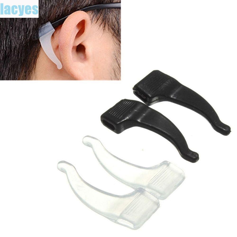 LACYES ที่เกี่ยวหูแว่นตานุ่มกีฬากลางแจ้งแว่นตาเกี่ยวหูแว่นตาซิลิโคนที่เกี่ยวหูแว่นตาชุดป้องกันการปิดแว่นตาล็อคด้ามจับสายคล้อง Stan