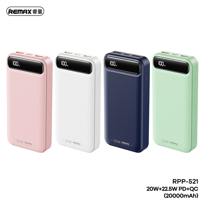 Remax RPP-520 10000MAH / RPP-521 20000MAH / RPP-522 30000 mAh แบตเตอรี่สำรอง Power Bank PD22.5W พาวเวอร์แบงค์ชาร์จเร็ว