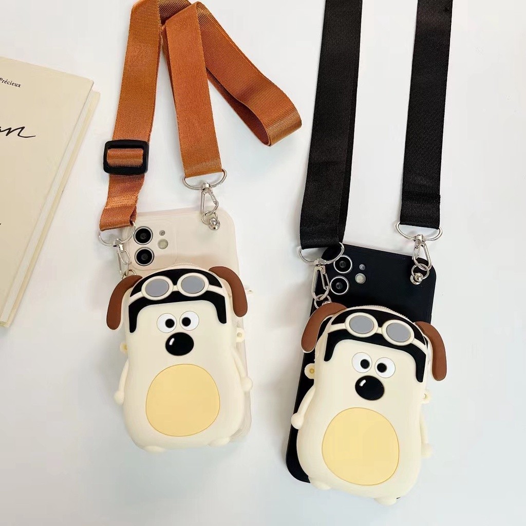 For Huawei P30 Lite Y9 Prime 2019 Y7A Y6P 2020 Nova 3i 4e 5T 7 7SE 7i Pro Cartoon Coin Back Cover Cute Gromit Dog Wallet Bags Phone Case
