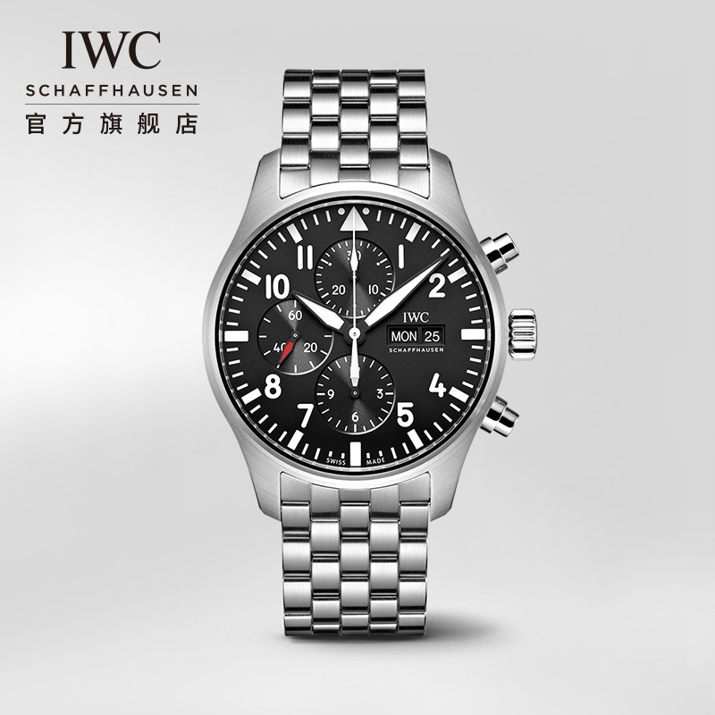 Iwc IWC นาฬิกาอย ่ างเป ็ นทางการ Flagship Pilot Series Chronograph Men 's Mechanical Watch IWC Watch Men