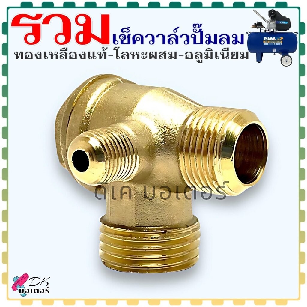 (รวมขนาด) เช็ควาล์ว ปั้มลมทั่วไป ออยฟรี โรตารี่ ปั้มลมจีน เกลียวนอก มีหลายขนาด (วัดขนาดก่อนสั่ง) อะไหล่ปั้มลม