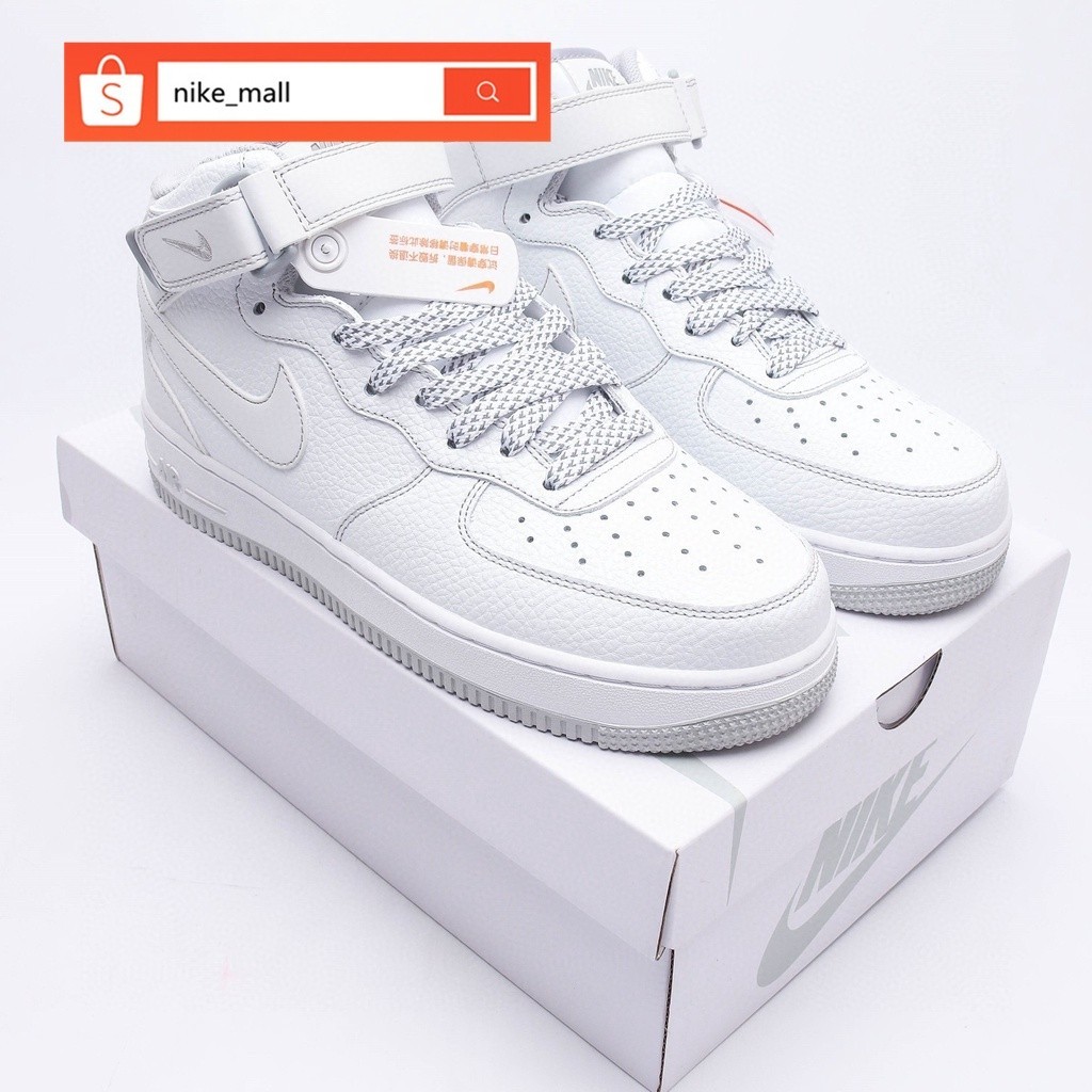 ♞,♘Nike  100% Original Nike Air Force 1 White High Cut Casual Sneaker Shoes for Women and Men
